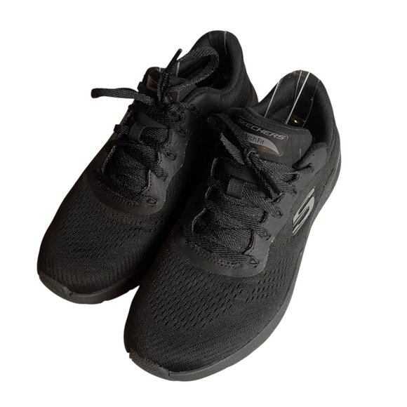 Skechers Women's Size 6.5 Arch Fit 2.0 Big League Sneaker Black Athletic Shoes - Picture 1 of 8